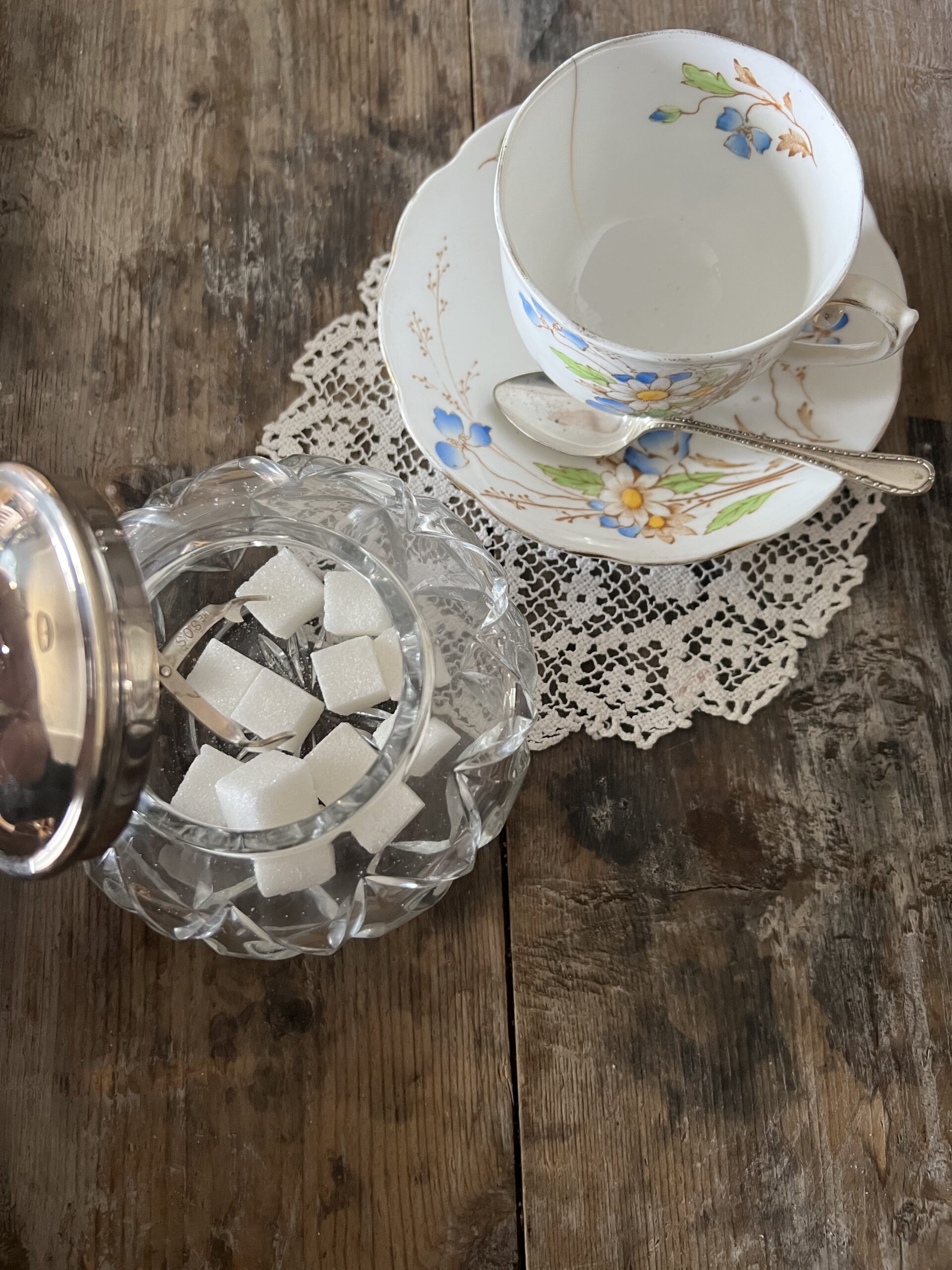 Vintage Glass Sugar Cube Jar Grace Jenkins Home