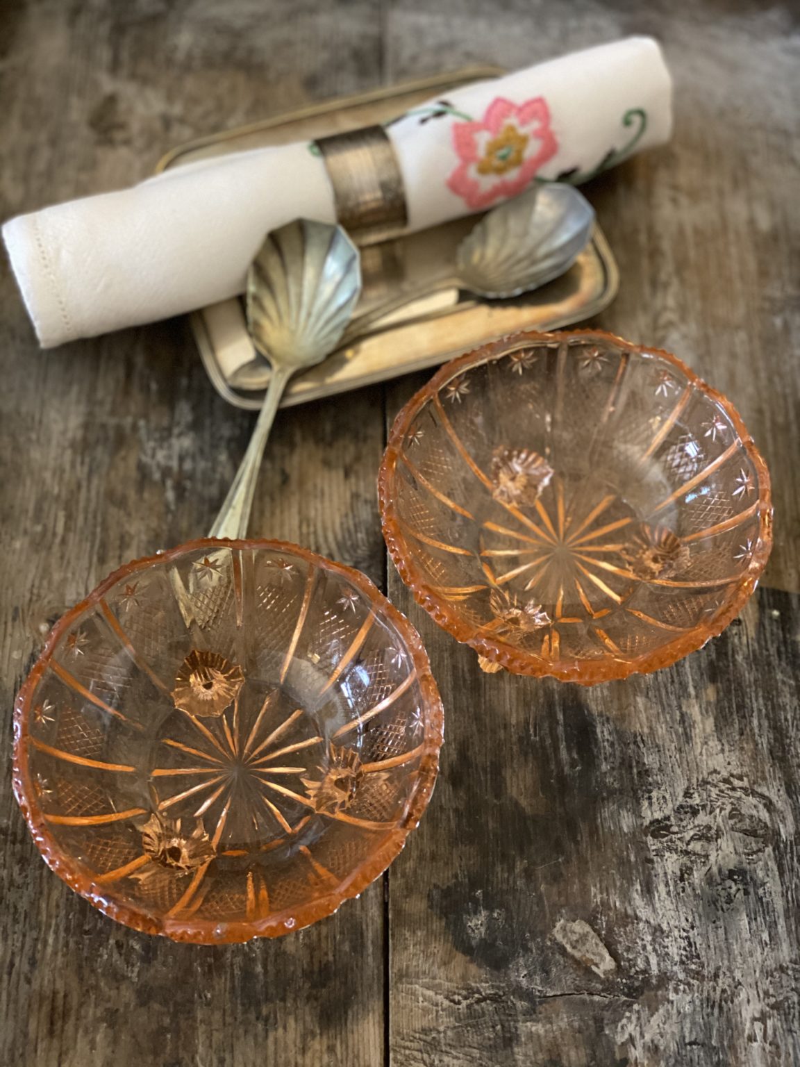 Vintage Pressed Glass Dessert Bowls Grace Jenkins Home