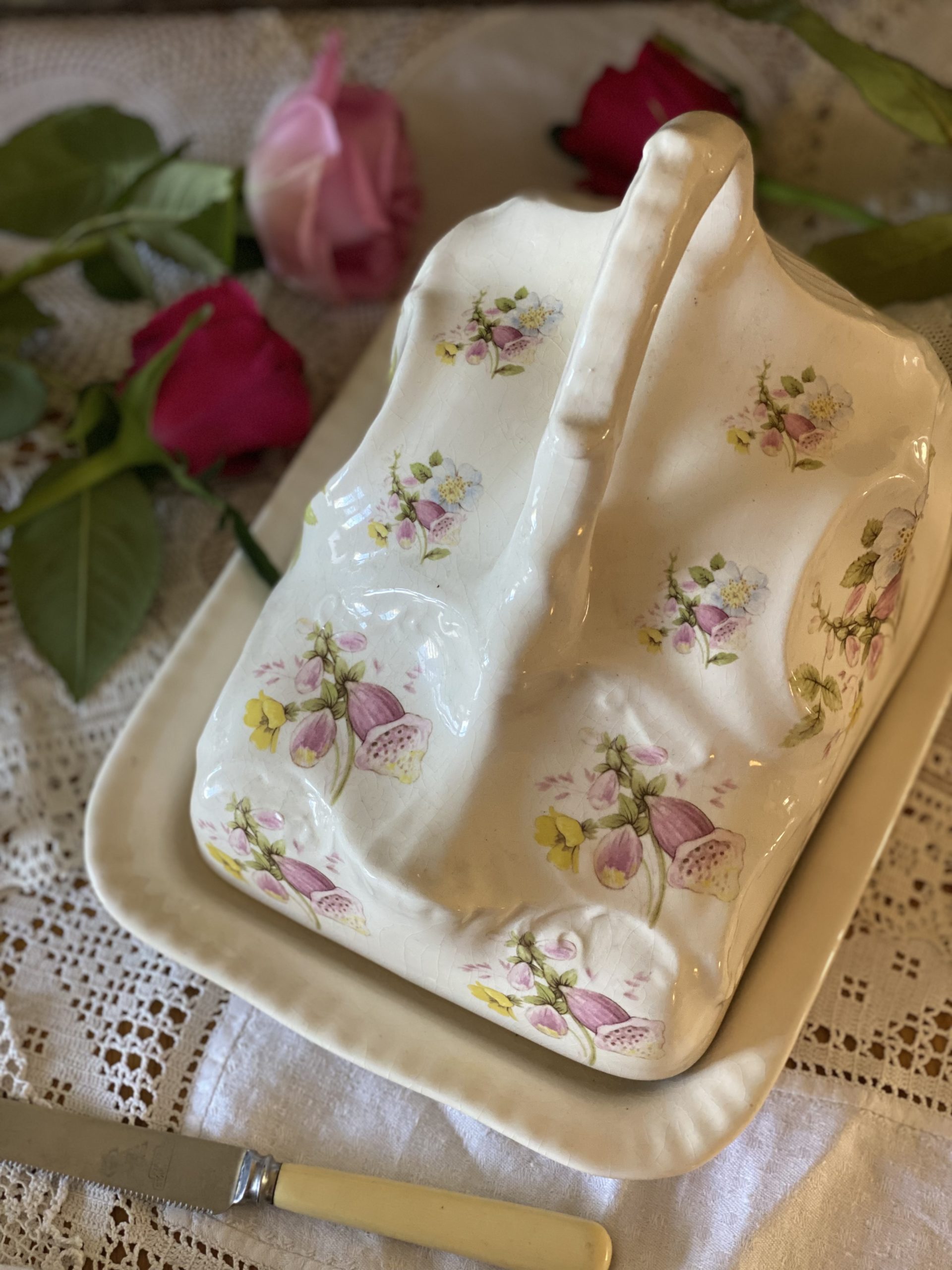 Large Lidded Vintage Cheese Dish Grace Jenkins Home