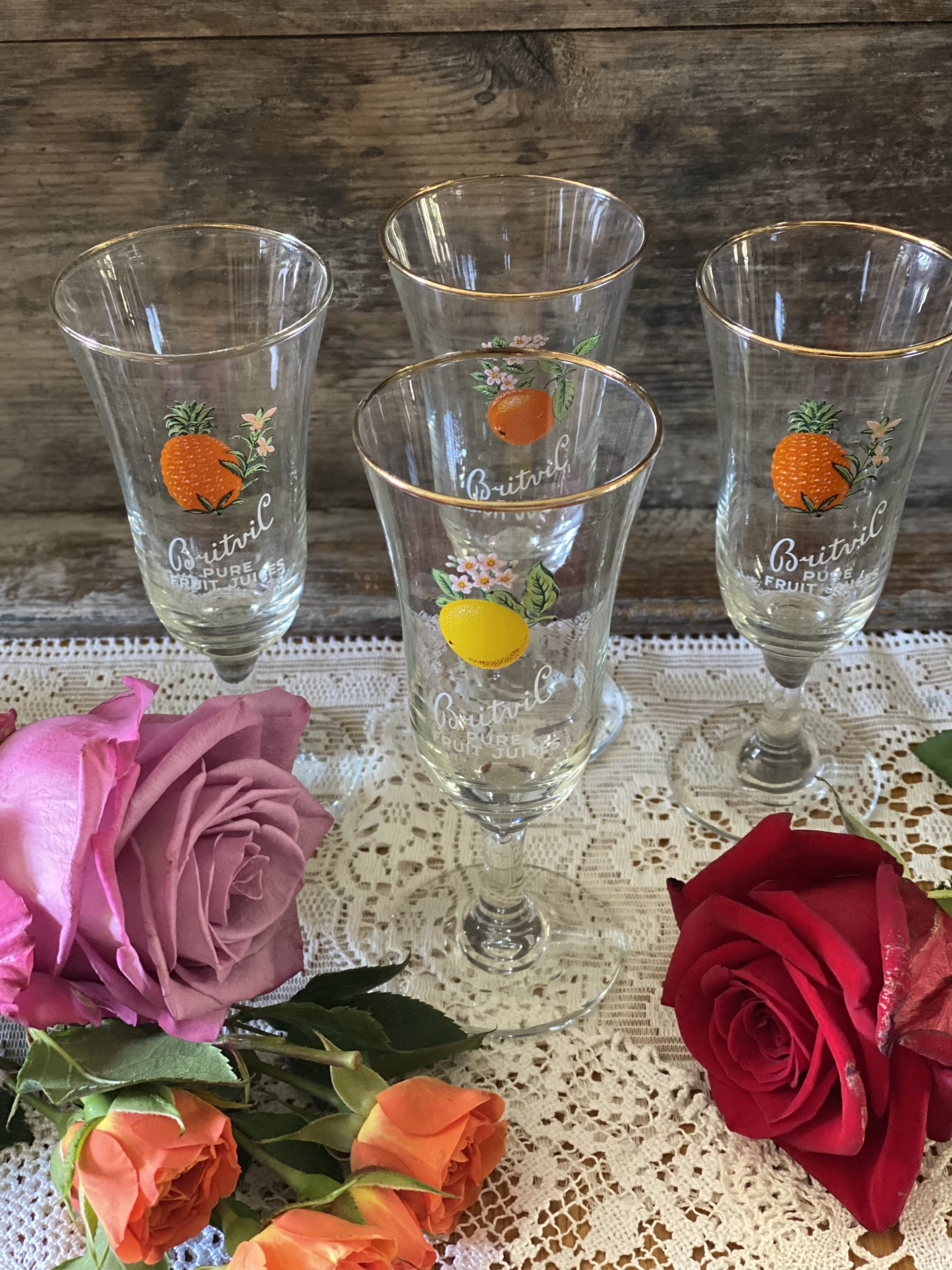 Retro Britvic Fruit Juice Glasses Grace Jenkins Home